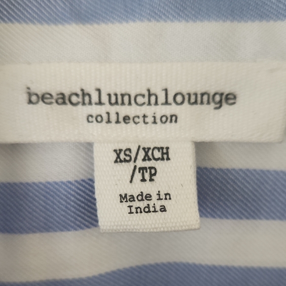 NWOT Nordstrom Beachlunchlounge Kiana Stripe Cap Sleeve Button Up Shirt Size XS - Picture 2 of 11